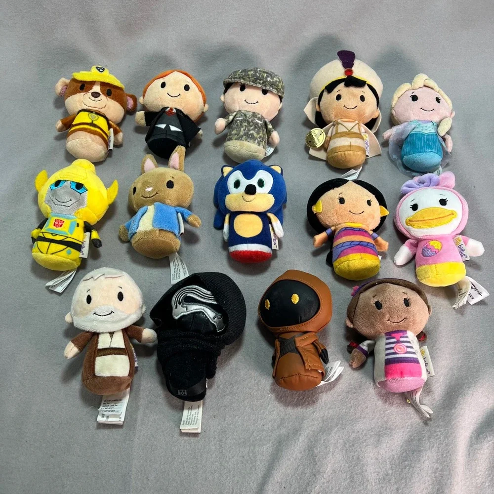 Hallmark Itty Bittys Plush Lot Multicolor Star Wars Disney Sonic Transformers 4